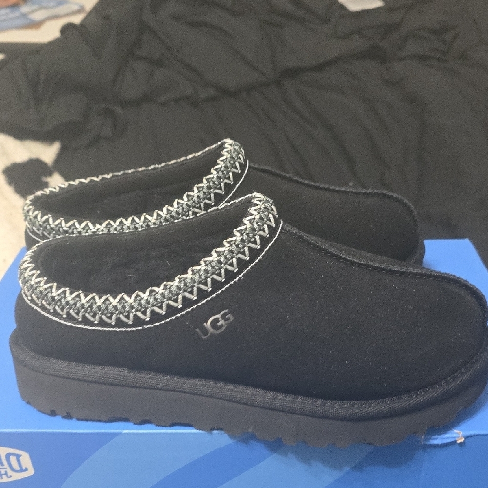 UGG Black Suede Slip-On Shoes